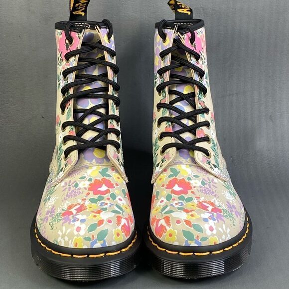 Dr. Martens 1460 Floral Mash Up Backhand Boots Parchment Beige New Size US 6 - Picture 2 of 10